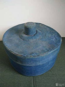 清代藍(lán)色布官帽盒 官府用品與民俗收藏品的雙重價值